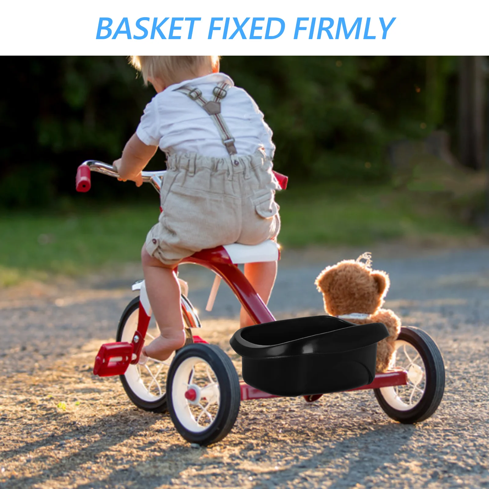 

Kids Tricycle Back Basket Extra Large Storage Room Tough Plastic Construction for Daily Rides and Adventures Unisex