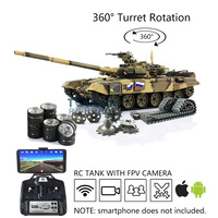 HENG LONG RC Tank 1/16 3938 7.0 Customize FPV Rack Russia T90 360° Turret Metal Track Infrared Remote Control Tank RC Panzer Toy