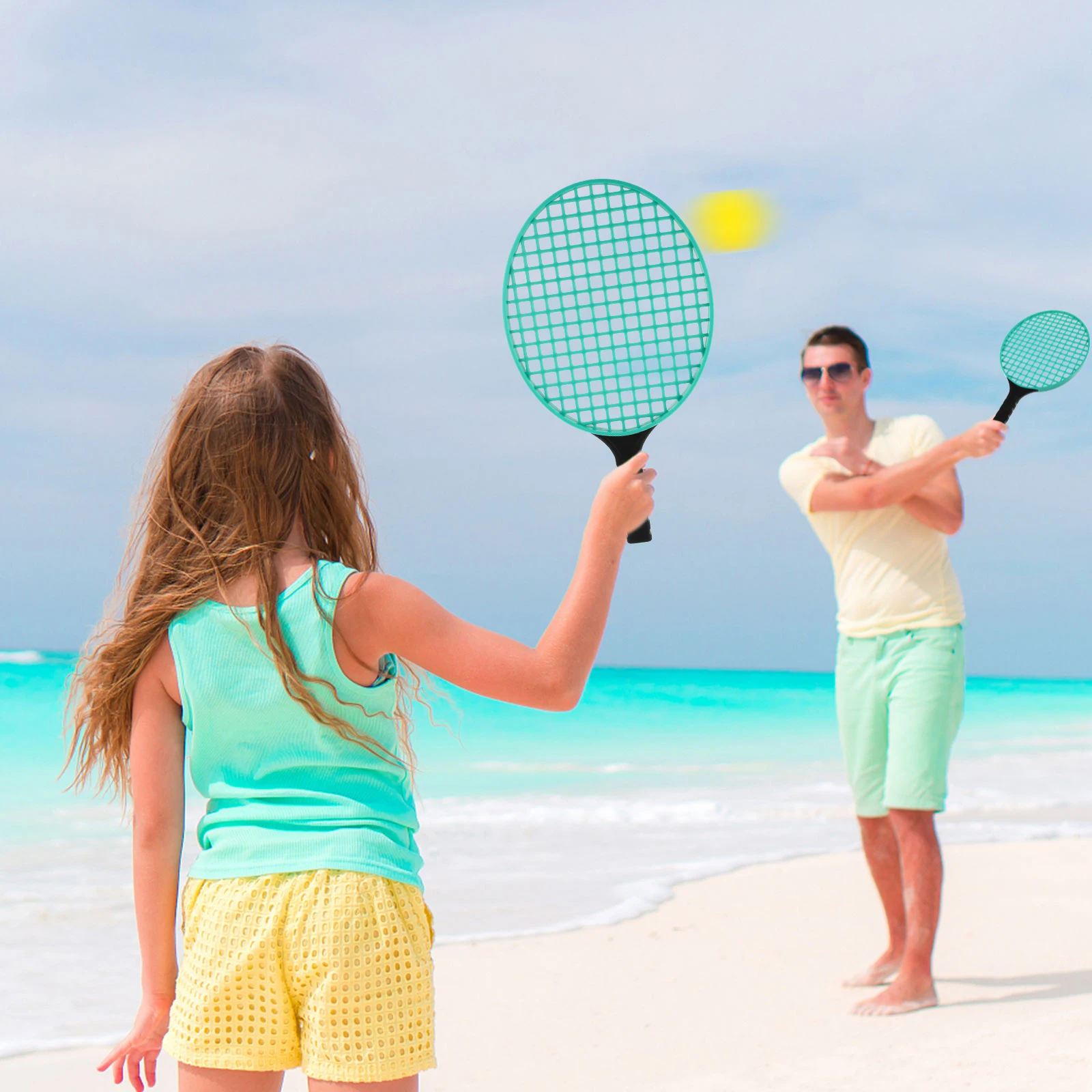 

2pcs Children Tennis Racket Lightweight Kids Soft Casual Rackets Outdoor Sports Toy Kids Beach Toy Beginner