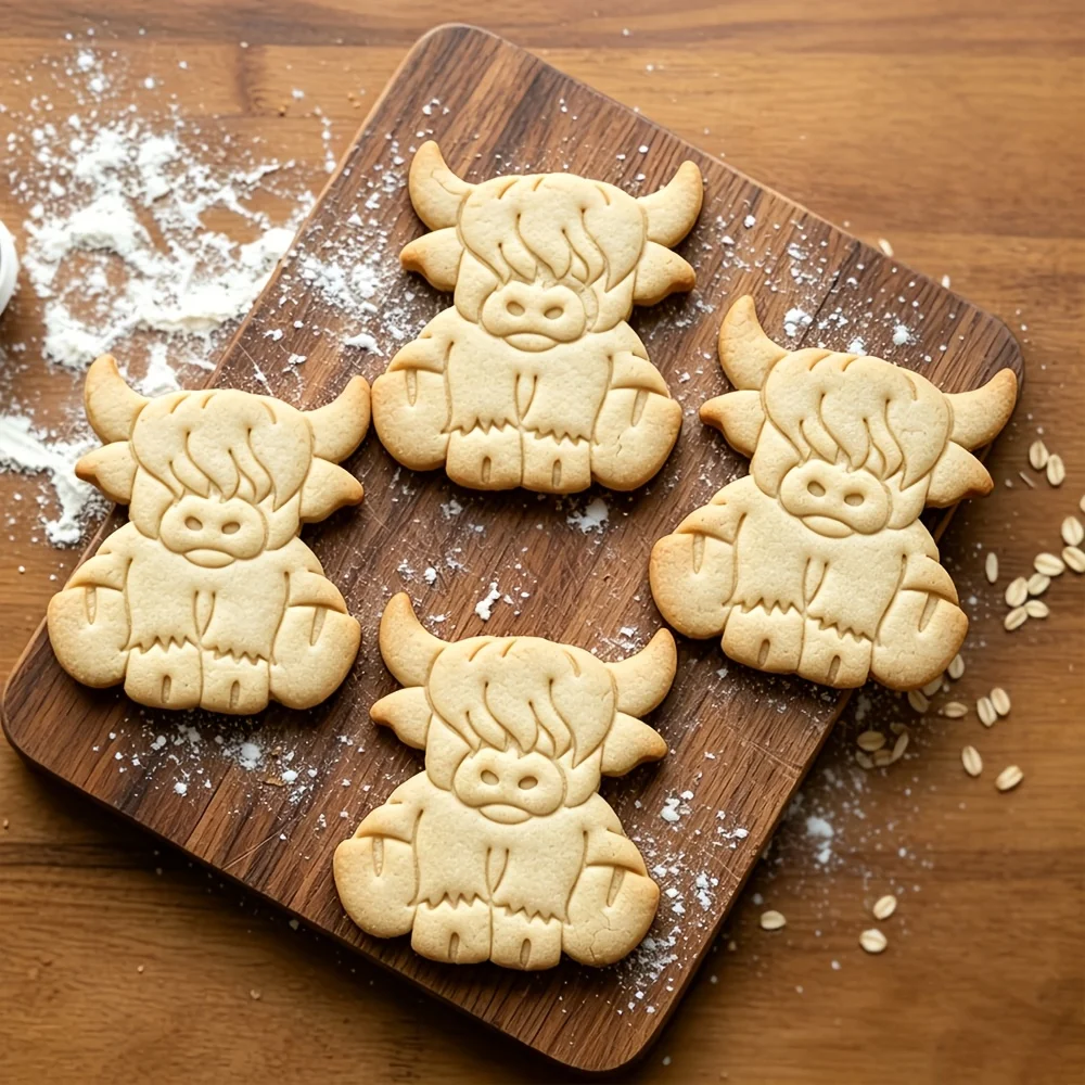1PC Highland Cow Cookie Cutter – DIY Fondant & Cake Mold. Must-have baking tool for party treats!