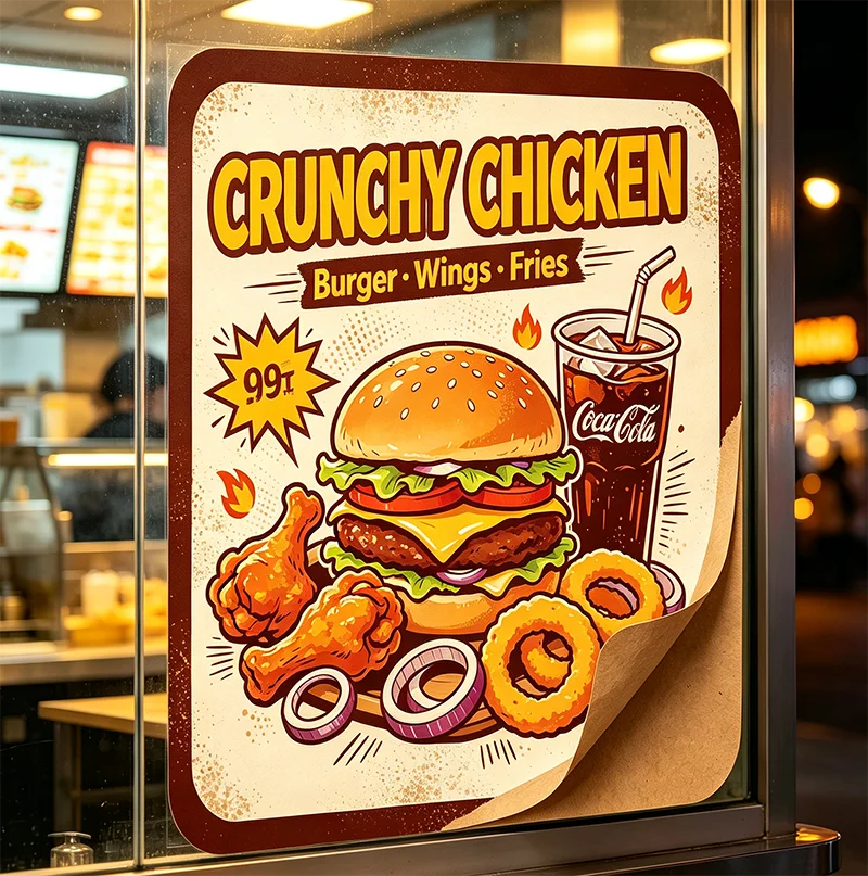 Outdoor Waterproof Matte Vinyl Store Decals Custom Removable Window Stickers for Coffee Shop Bakery Milk Tea Burger Diner Wester