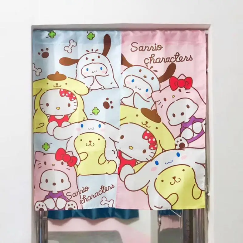 Sanrio Hello Kitty Badtz Maru Keroppi zasłona do drzwi urocza kreskówka domowa kuchnia rolety do sypialni ozdobna zasłona Anime urządzenia