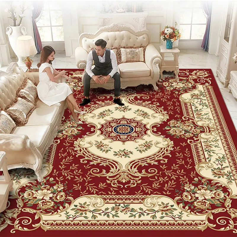 European Style Large Area Carpet Living Room Rugs Home Decor Bedroom Beside Area Rug Non-slip Floor Mat Hallway Carpets Luxury