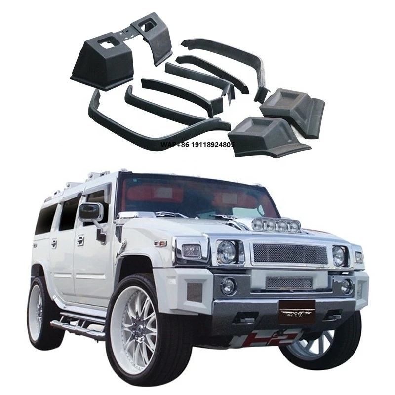 

For H2 2003-2008 Upgraded Wide Body Kit with Front & Rear Bumper Fender Accessories