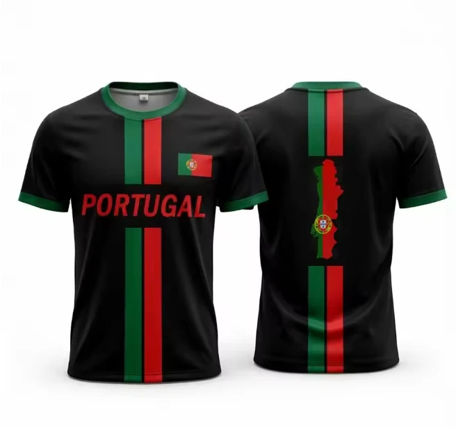 

Portuguese Style Men's Football Jersey for Fans T-shirt 3D Printed Top Sports Shirt Streetwear Children's T-shirt Boys Clothes