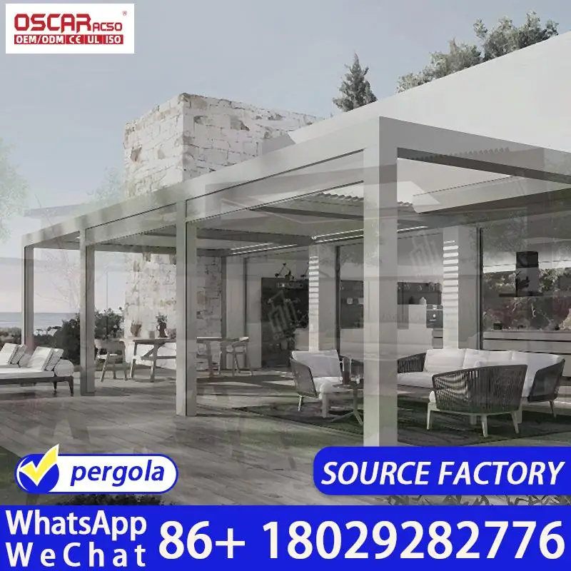 Aluminum Pergola Electronic Louvered Gazebo Outdoor Garden Structures Patio Shelters for Backyard Terrace Balcony pergolas
