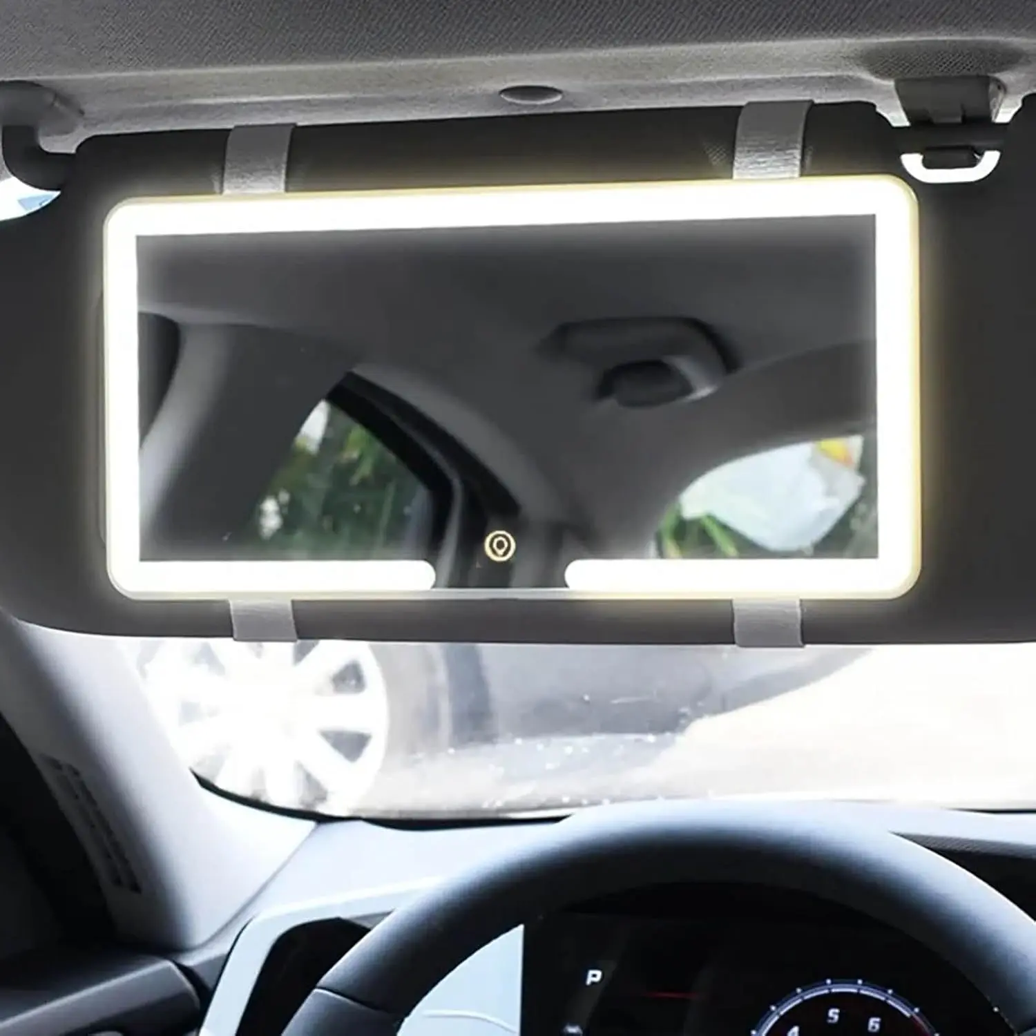 

LED Car Sun Visor Makeup Mirror Touch Screen Adjustable Brightness Switchable Auto Interior Makeup Mirror Charging Vanity Mirror