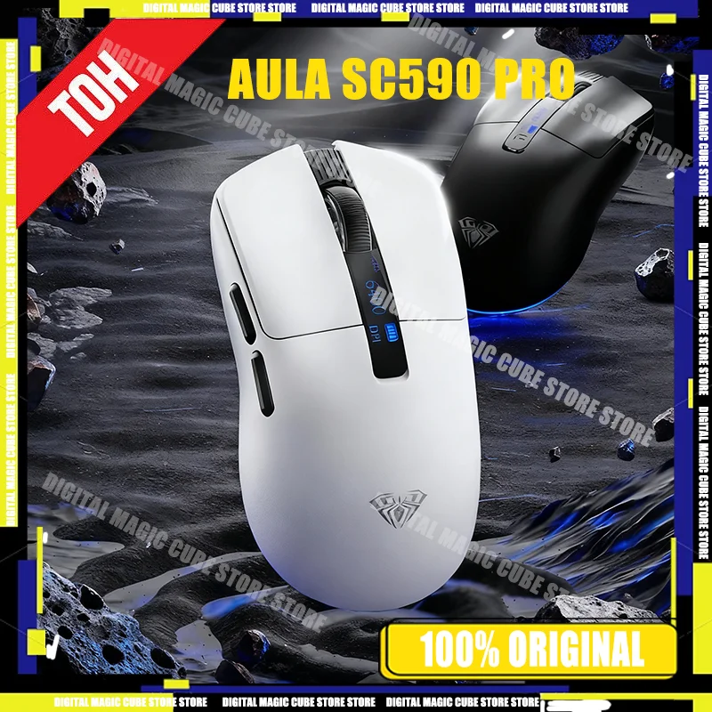 

НОВАЯ 3-режимная игровая мышь Aula Sc590 Pro, беспроводная мышь, умный экранPaw3311, 20000 точек на дюйм, сверхлегкая Bluetooth-аксессуары для ноутбуков и ПК