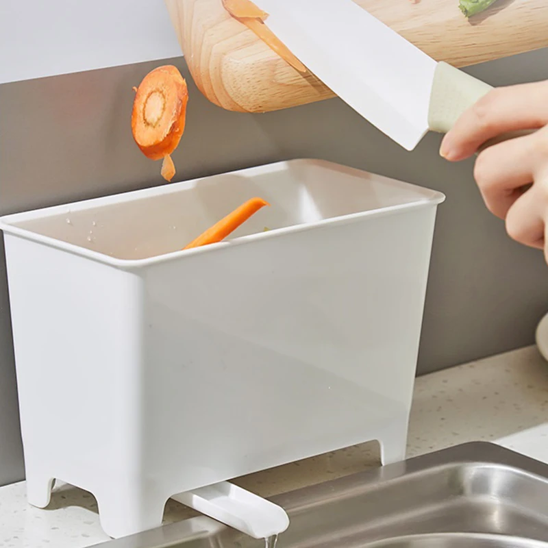 

1Pc Home Waste Storage Box Kitchen Trash Can Drain Basket Dry Wet Separation Countertop Sink Garbage Cans Home Kitchen Tools