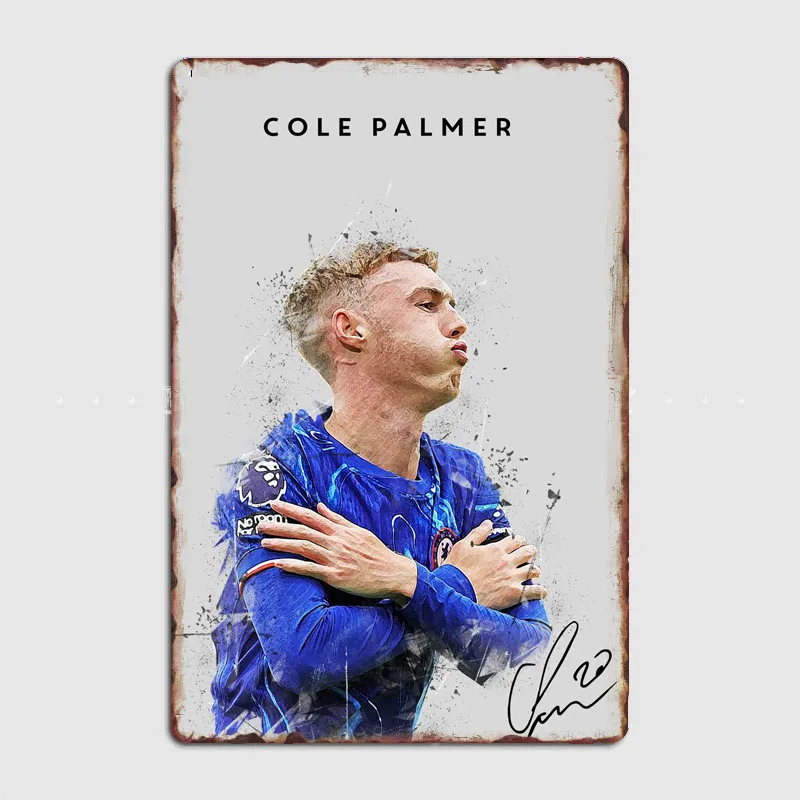 Cole Palmer Football Player Retro Metal Sign Poster Garage Room Decor Football Club Bar Custom Tin Home Decor Wall Art Decor