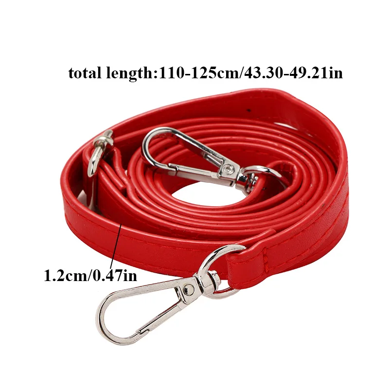 125cm Long Bag Strap PU Leather Shoulder  1.2cm Wide Bag Strap Fashion Crossbody Belts Bag Strap Accessories for handbags Bags