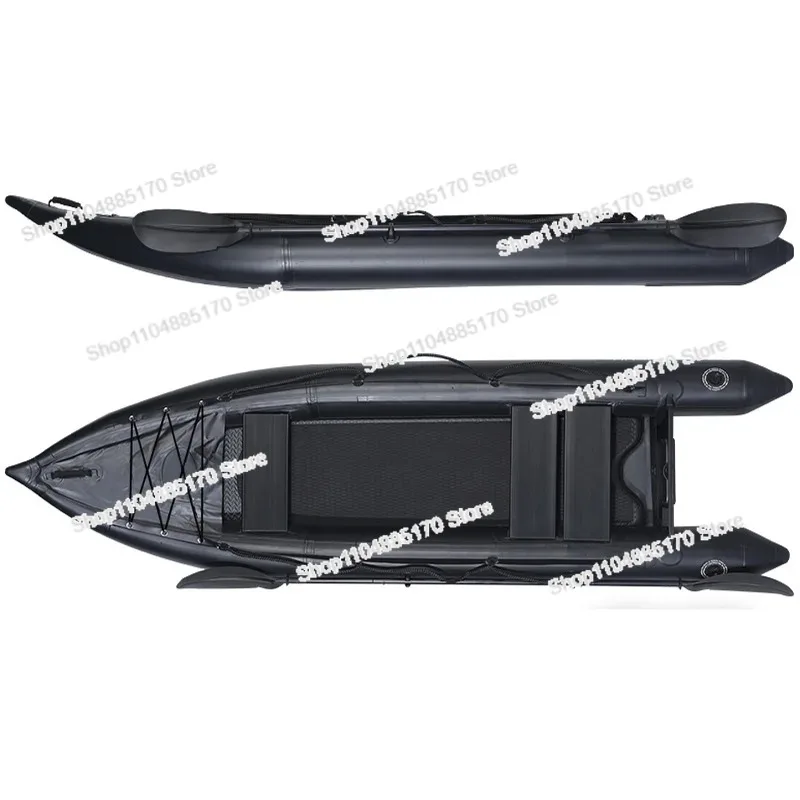 

2-Person Inflatable Fishing Kayak W/ Aluminum Oars & Pump - Lightweight PVC Canoe for Lake/River, Durable Portable Watercraft