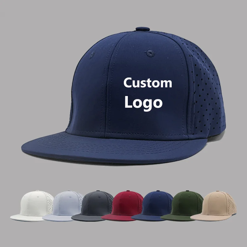 Summer Waterproof Baseball Cap Custom Logo Solid Breathable Mesh Sport Sun Hat Outdoor Hip Hop Flat Brim Trucker Golf Caps Visor