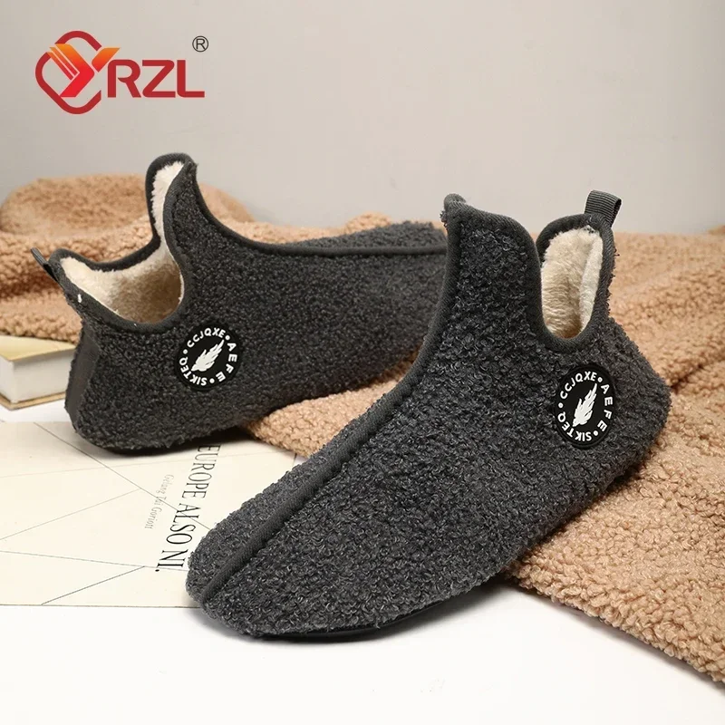 YRZL-Chaussures en coton à enfiler pour hommes et femmes, Pantoufles légères, Mocassins d'intérieur en peluche, Chaussures chaudes unisexes, Haut, Chaud, Hiver