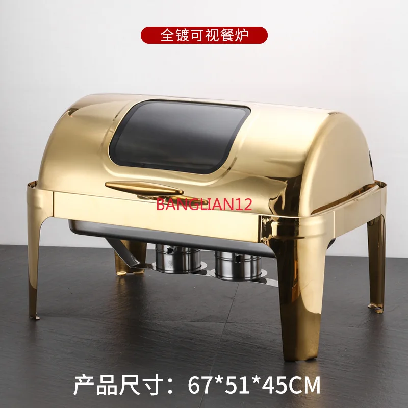 Rectangle Thickened Stainless Steel Buffet Visual Flip Breakfast Stove