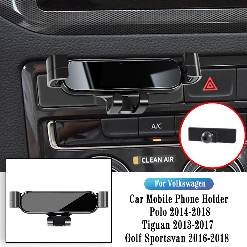 Car Phone Holder For Volkswagen Tiguan Passat Polo Golf Gravity Navigation Bracket GPS Stand Air Outlet Clip Rotatable Support