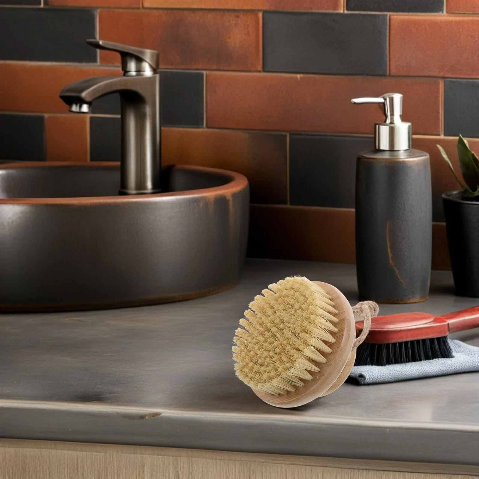 

Bamboo Dry Body Brush with Sisal Bristles Handheld Shower Back Scrubber Exfoliating Dead Skin Body Massage Brush