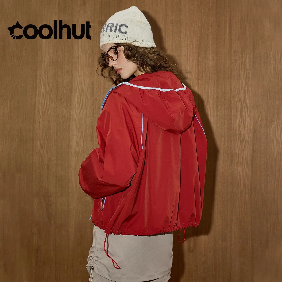 Cooler 2025 nova chegada feminina bloco de cor jaqueta com capuz casual solto ajuste recortado puffer casaco desportivo emagrecimento outono outerwear