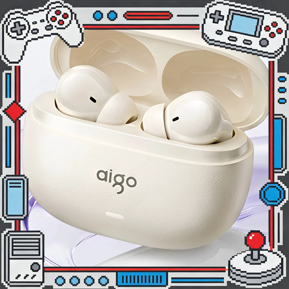 AIGO TQ18 Half In-Ear Wireless Bluetooth Earbuds with Long Battery Life for Music For Gifts