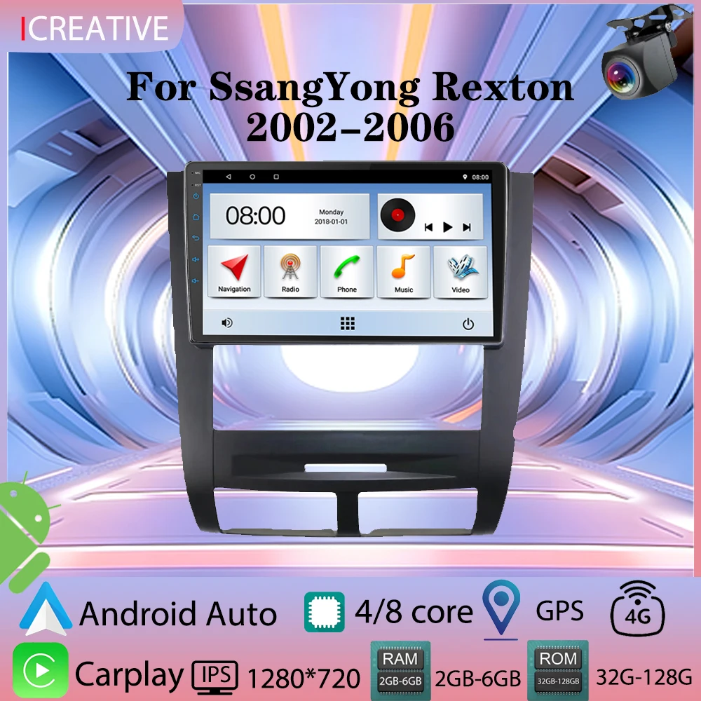 

Car Radio for SsangYong Rexton 2002-2006 Multimedia Video Player Wireless Carplay & Android Auto Touch Screen 9‘’ Navigation GPS