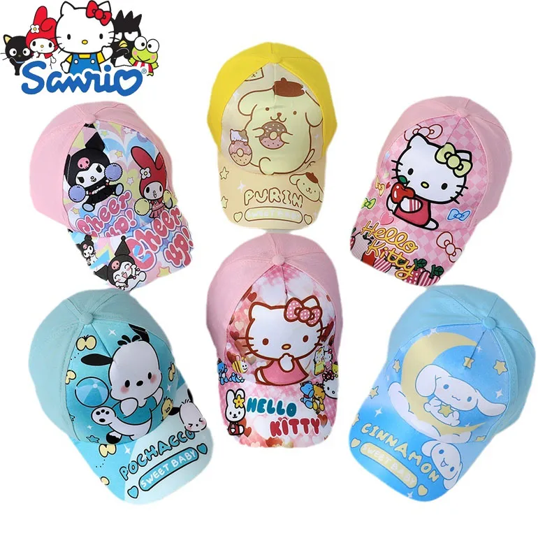 

Sanrio Cartoon Baseball Cap Adjustable Hello Kitty Kuromi Cinnamoroll Melody Peaked Cap Anime Peripherals Hat Accessories Gifts