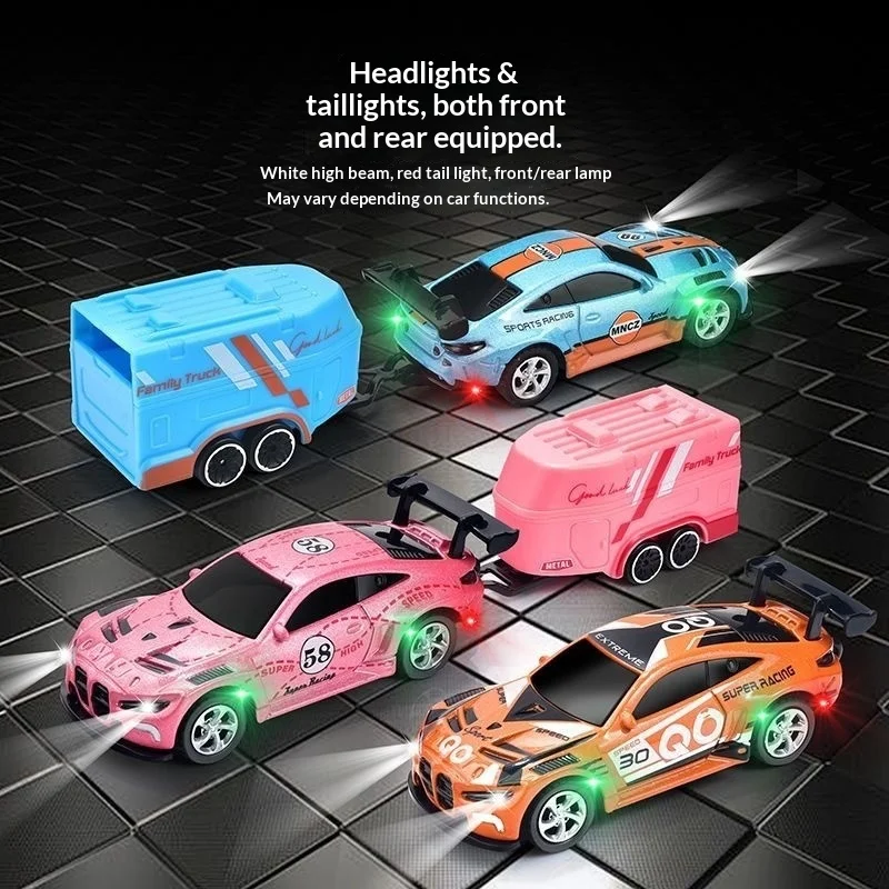 Mncz Mini Remote Control Drift Car 1 64 Alloy Wireless Bluetooth Led Lights Adjustable Speed 2 4Ghz Desktop Racing For Men