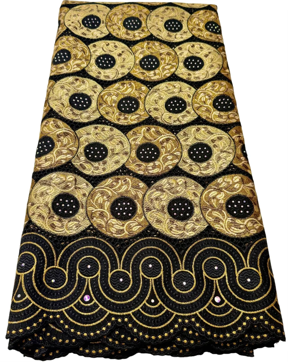 Swiss 100% Cotton Luxury Lace High Quality Fabrics 2024 Latest African Cotton Lace With Stones For Sewing Evening Party Dress WF