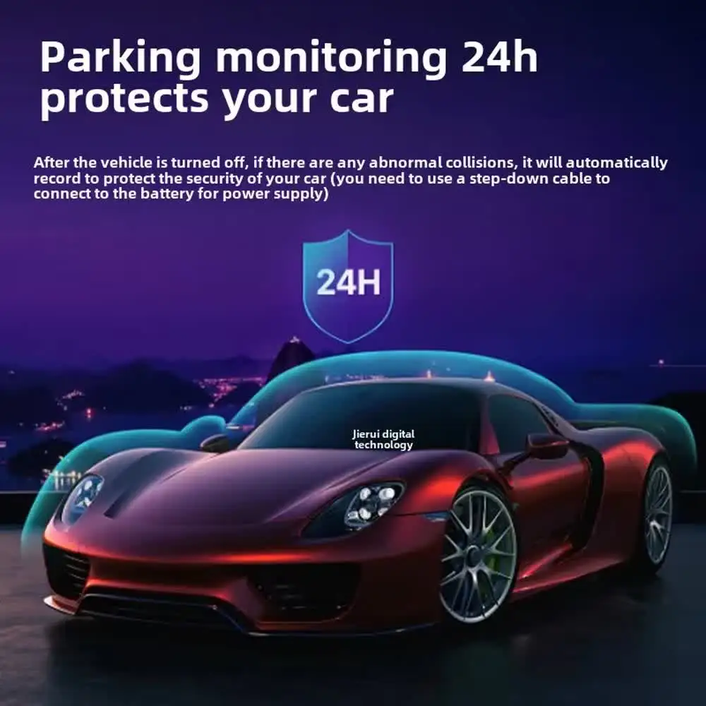 Dash Cam High Definition Driving Recorder Three Lenses Front And Rear Double Recording Car Front And Rear Car Three Recording