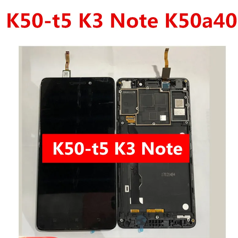 

ЖК-дисплей с сенсорным экраном в сборе с рамкой для Lenovo K50-t3s K50-t5 K3 Note K50a40, запасные части