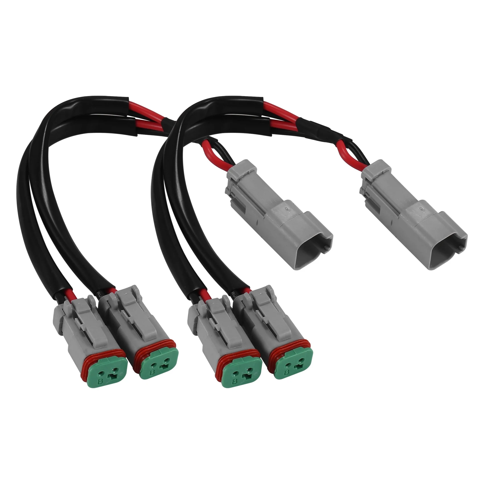 A09E-Y Type Leads Deutsch DT DTP 2 Pin Socket Adapter For LED Pod Work Light Retrofit Connectors Wiring Harness