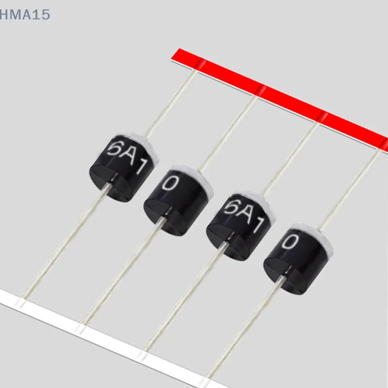 10PCS High Power Thick Pin 6A10 In-Line Plug Rectifier Diode 6A 1000V Electrical Axial Rectifier Diode