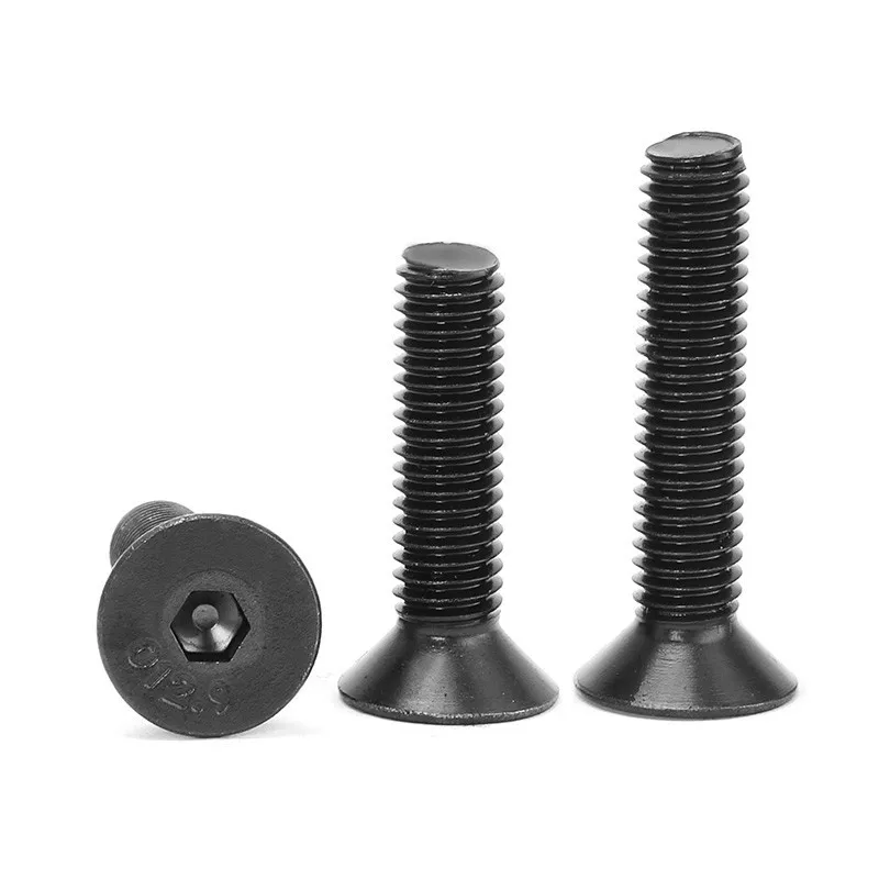 5-50pcs M2 M2.5 M3 M4 M5 M6 M8 *L =4~50mm black oxide grade 10.9 class DIN7991 alloy steel Hex socket flat head CSK screw