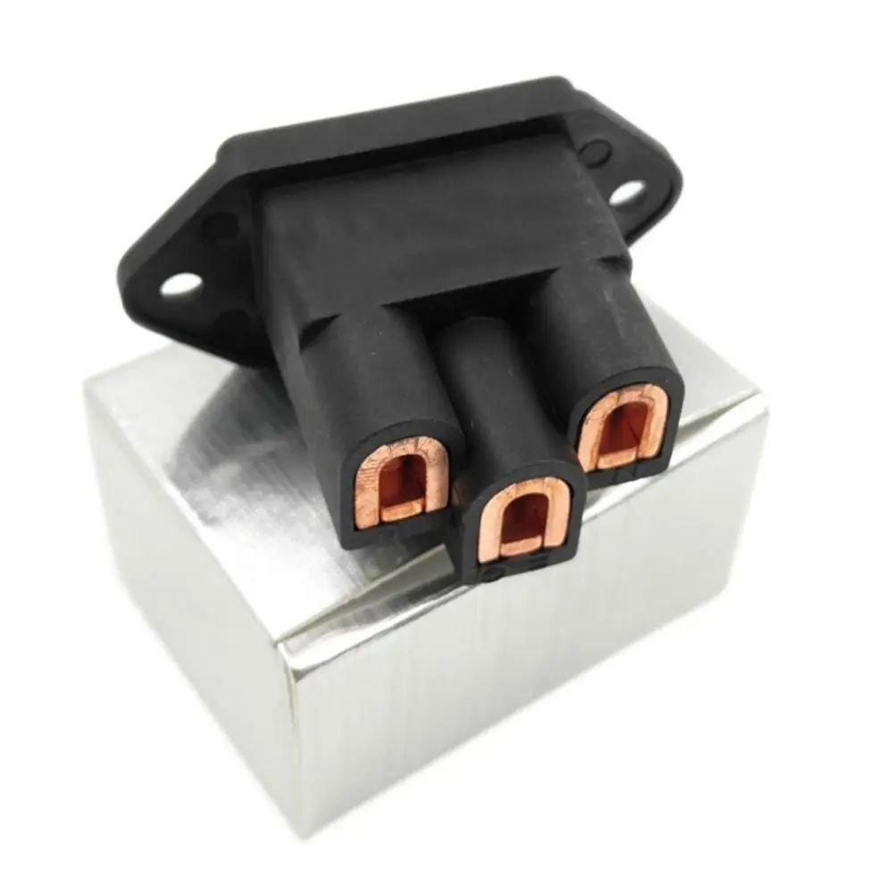 1Pcs 3 Pin AC IEC Inlet 4N Red Copper Gold/Rhodium Plated Solder-Free Panel Mount Plug Panel Mount Power 10A/15A 100-250V