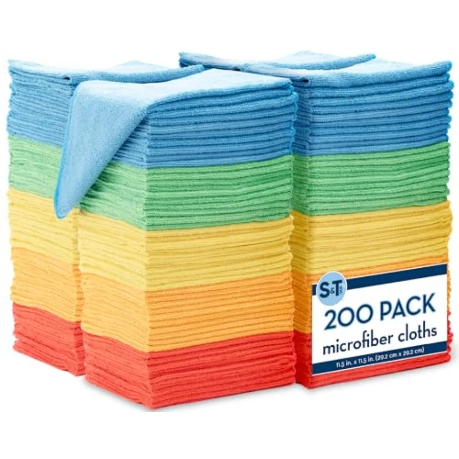 

200 Pack Microfiber Cleaning Cloth Bulk Towels for Home Reusable Microfiber Towels for Cars Cleaning Rags Assorted 11.5 Inches