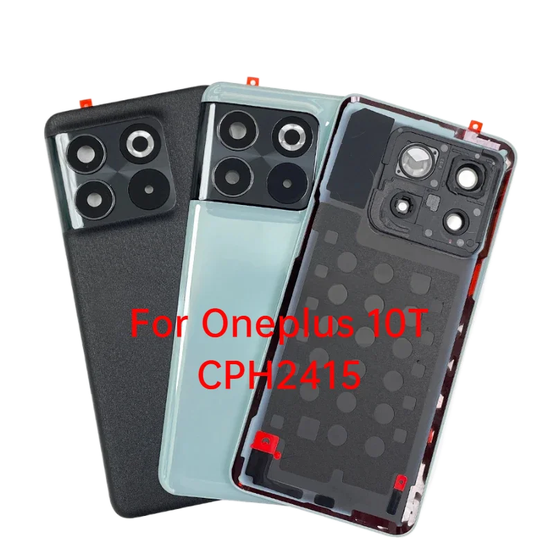 High-quality For Oneplus 10T CPH2415 Back battery Cover With Camera Frame Rear Glass Door Housing Case Repair Replace