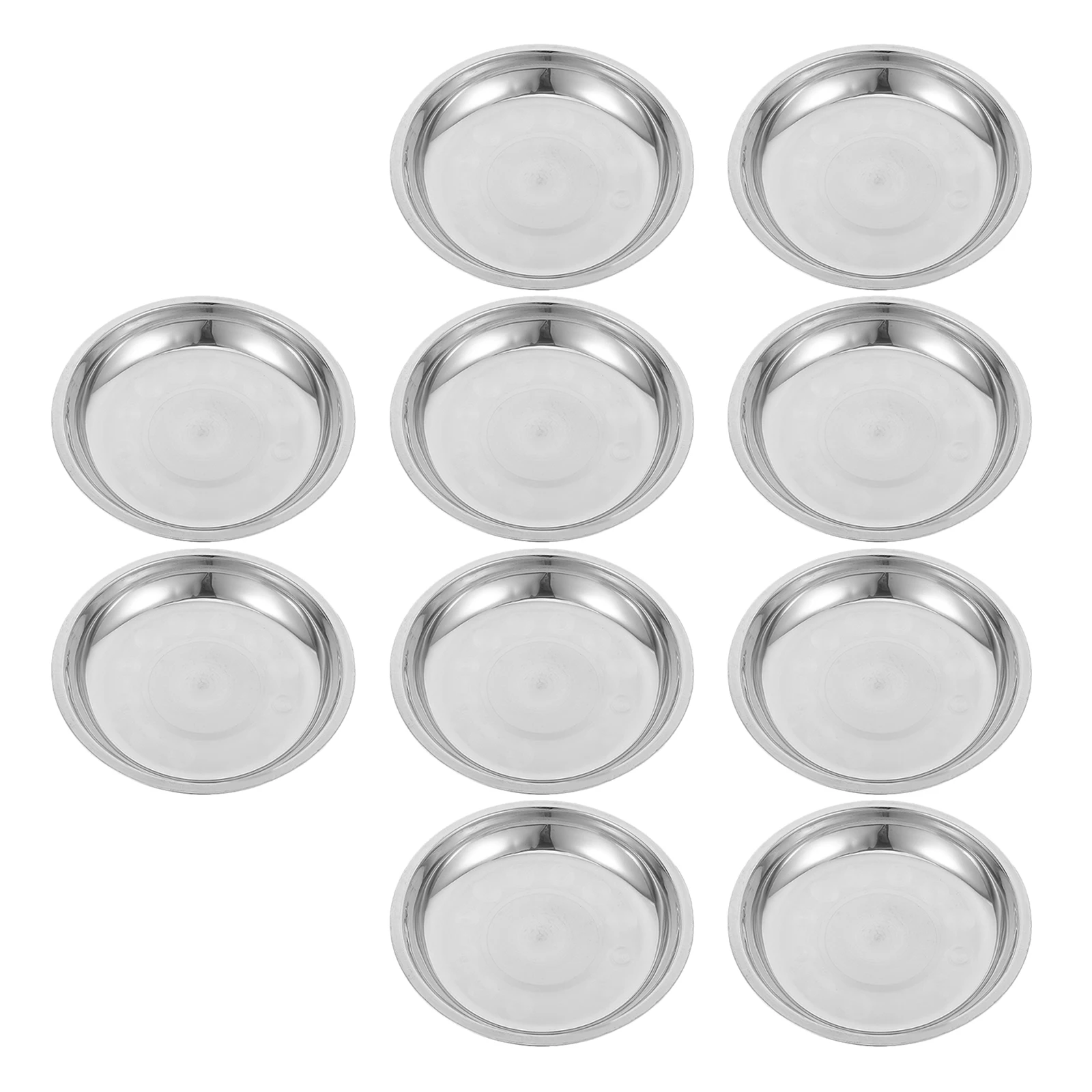 

Набор из 10 мисок для животных из нержавеющей стали, неглубокие, для кошек и собак, для кормления котят, плоская поверхность, износостойкие, можно мыть в посудомоечной машине, для подачи корма