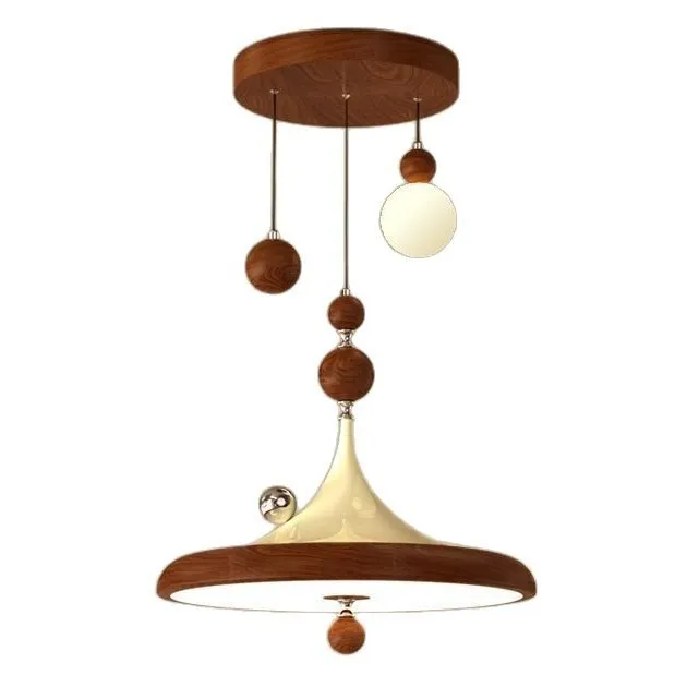 

Люстра для ресторана, антикварный ретро цвет ореха, креативный шар, обеденный стол, барный светильник, теплая атмосфера, светильник для защиты глаз