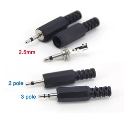 5pcs 10pcs 2.5mm Male jack 2 3 pole 2.5 Audio Mono Stereo Plug connector Plugs for Phone Headset