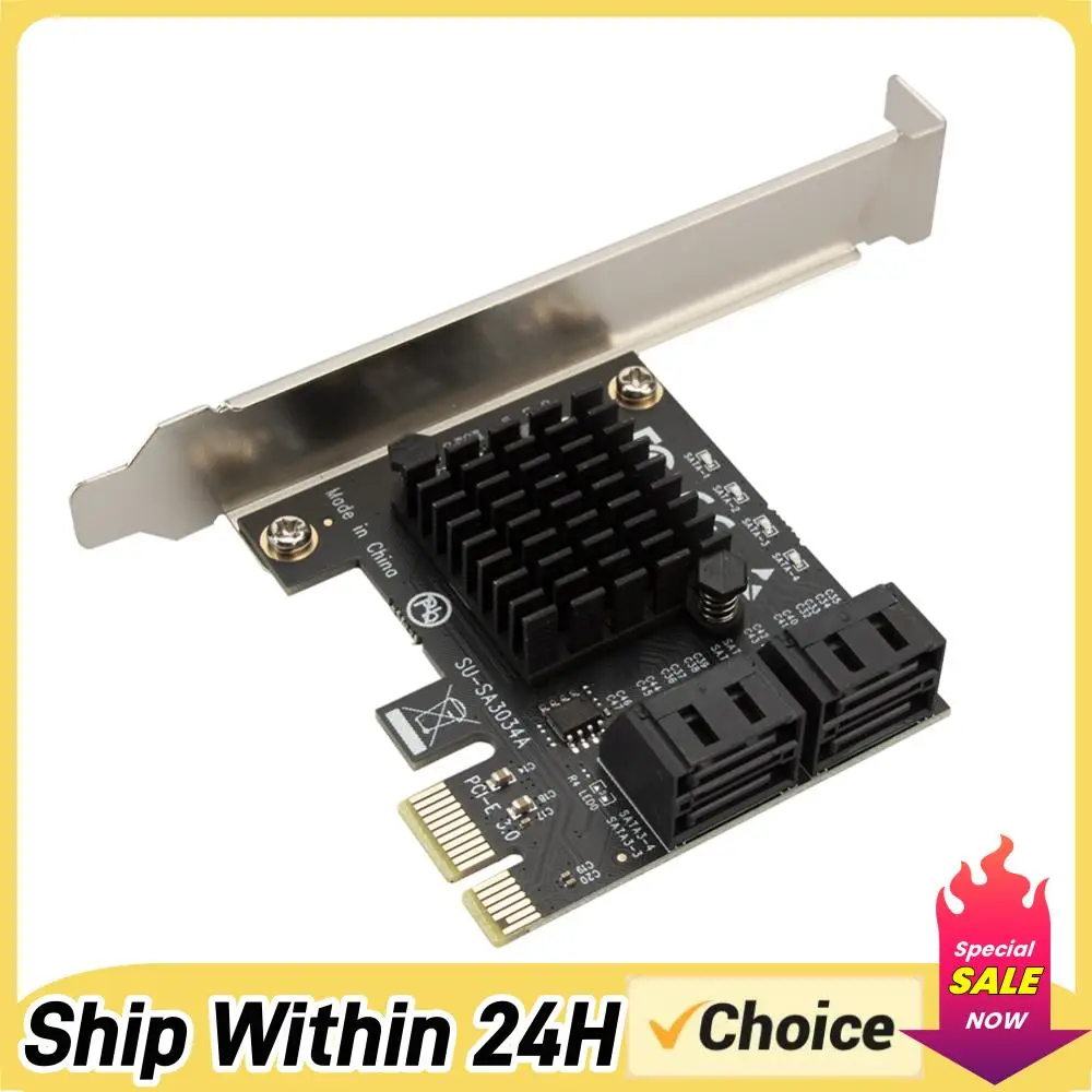 

4-портовый адаптер SATA III на PCIe PCI Express 3.0 X1 6 Гбит/с для жестких дисков