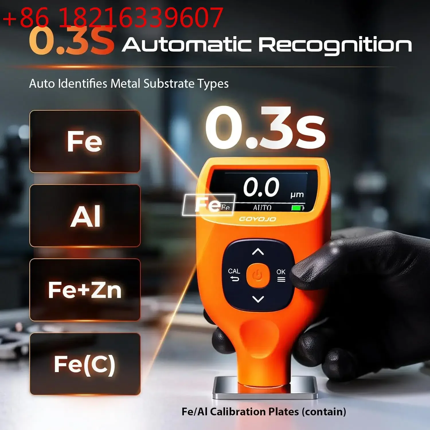 YAO CTG-1/CTG-2/CTG-3 Paint Thickness Gauge For Car 0-2000μm High Precision Coating Thickness  0-79mils Auto Fe/Al/Zn/Fe(C) Tool