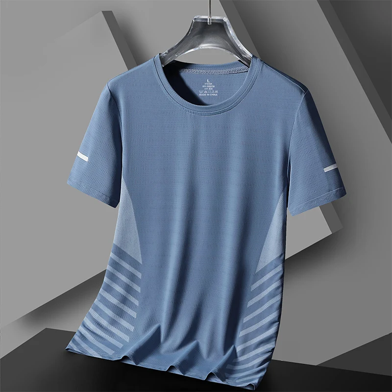 Quick Dry Sport Running T Shirt Men\'s For 2024 T-Shirt Short Sleeves Summer Casual OverSize 5XL Top Tees GYM Tshirt Clothes