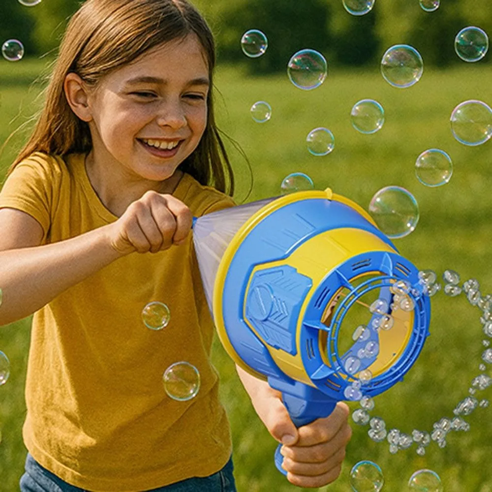 Handheld Air Soap Bubble Machine Multi Hole Wind Powered Bubble Machine Durable Continuous Bubble Bubble Maker Fun Outdoor Play