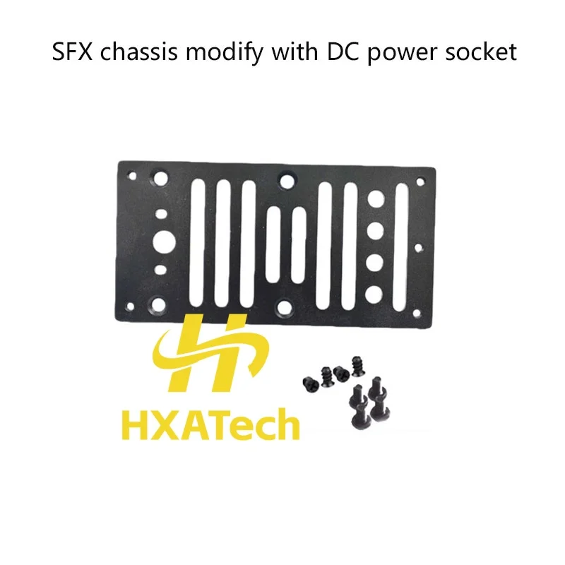 HXATech -SFX power supply position modify AC socket SFX to DC baffle power supply blocked hole install Fan ATX to AC