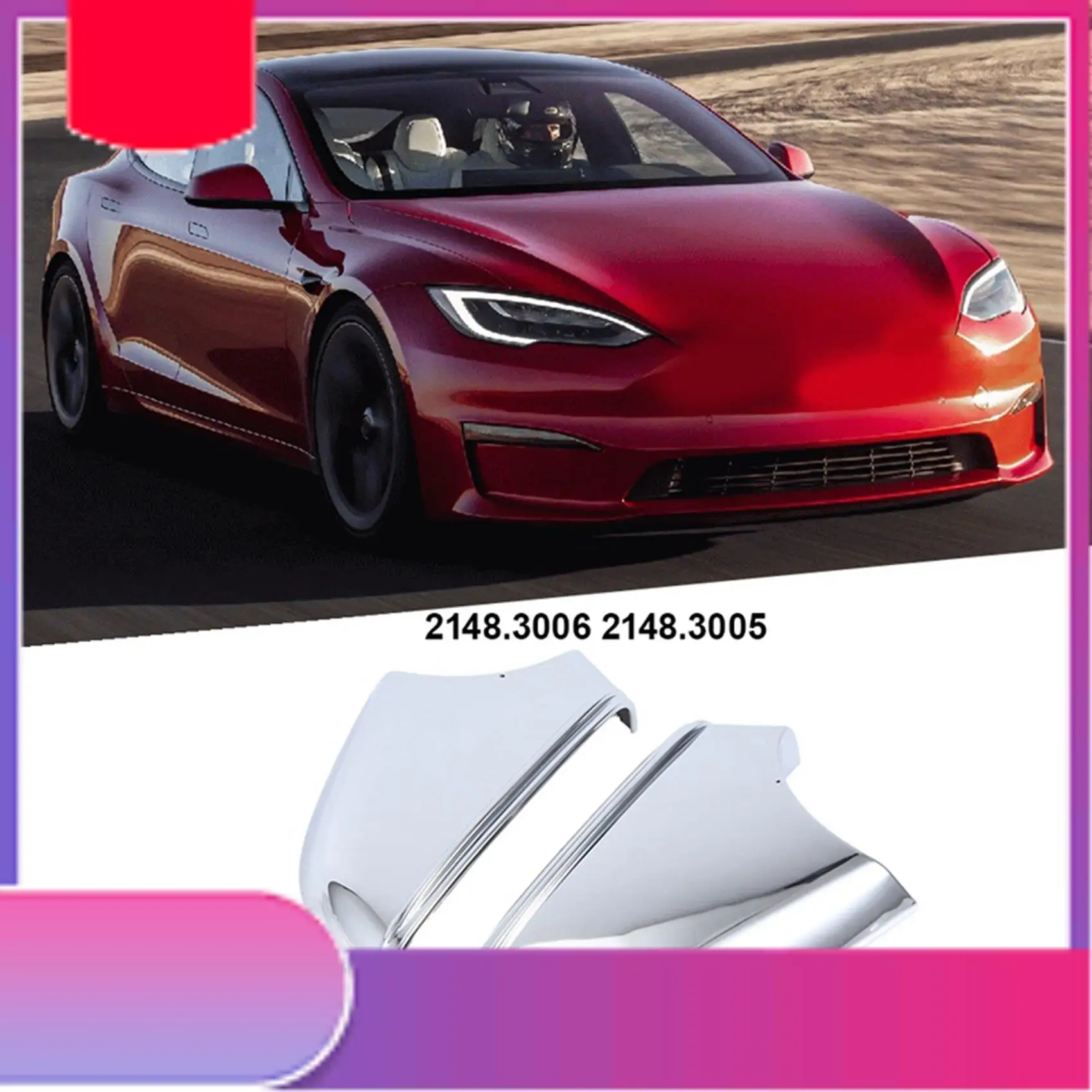 

2148.3005 2148.3006 Chrome Mirror Cover Reversing Mirror Housing Chrome Mirror Housing Automotive Component For Tesla Model S-Y7