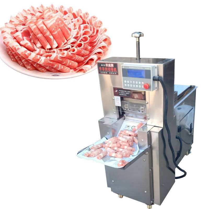 Elektrische Edelstahl Kommerzielle Automatische Lamm Roll Fleisch Cutter Maschine Käse Hammel Rindfleisch Schinken Fleisch Slicer Maschine