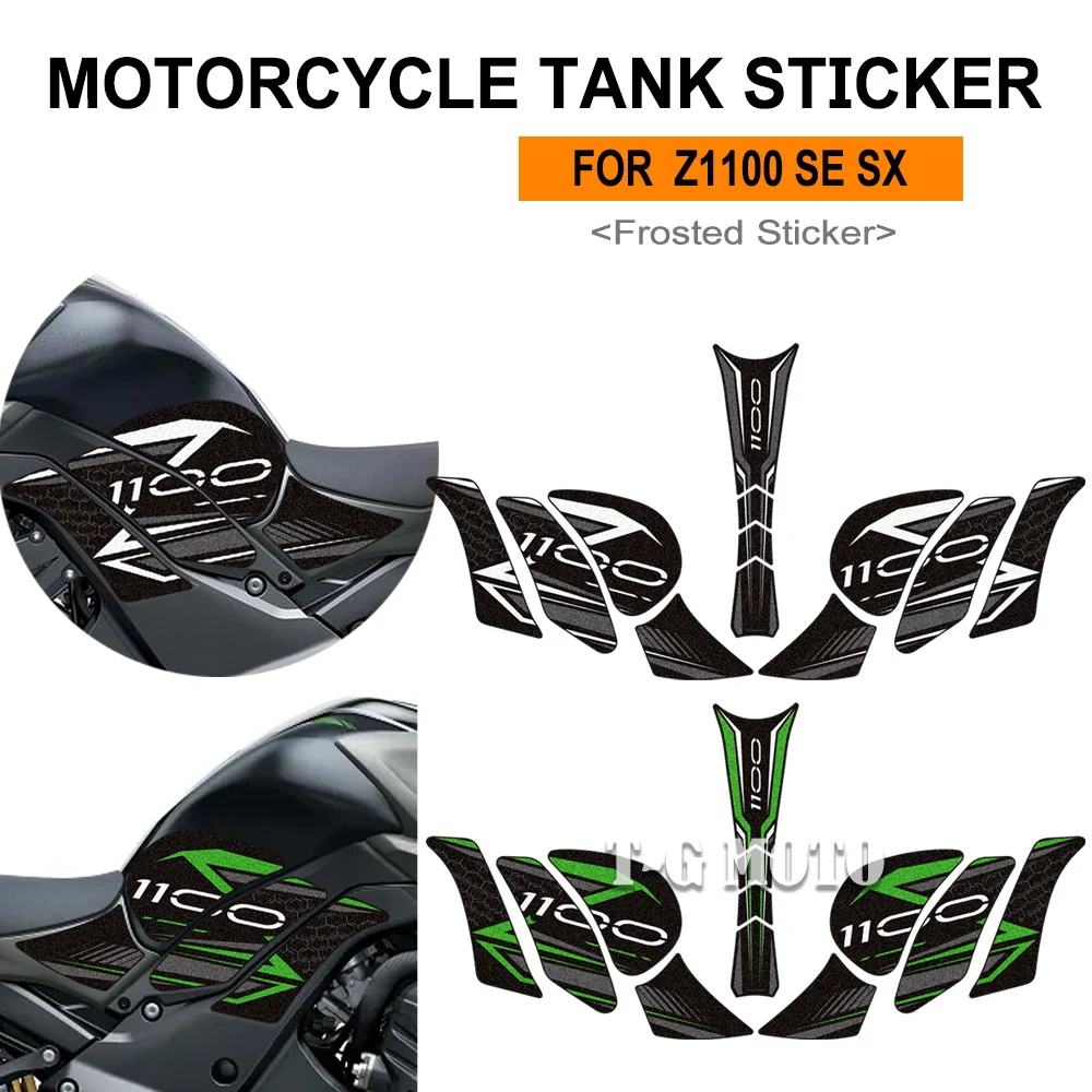 For Ninja Z1100 Z 1100 SE SX 1100SX Tank Pad Gas Fuel Oil Protector Kit Fairing Fender Covers Stickers Decals Accessories