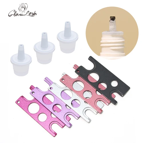 GLAMLASH-Tapa de pegamento adhesivo Universal para pestañas, botella de repuesto, boquilla de cabeza, tapón, uso de pegamento antibloqueo