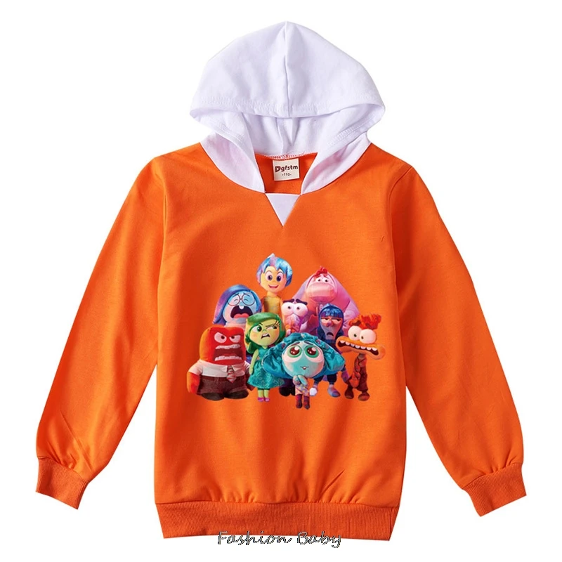 New Inside Out2 Sweatshirt Hoodies Pants 2Pcs/Sets Fashion Pullover Anime Cartoons Teens Girls Boy Casual Clothes Tops Best Gift