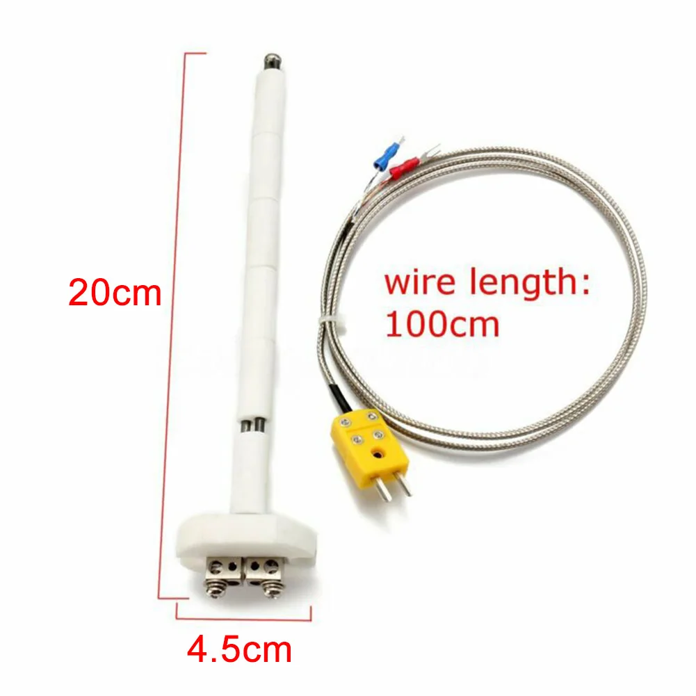 200mm-300mm tipe K suhu tinggi tipe K Thermocouple Core keramik Kiln Probe 2372 °F untuk menghubungkan termometer Digital