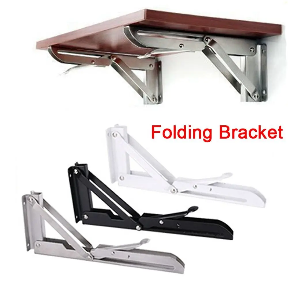 8/10/12 Inch Triangle Folding Angle Bracket Heavy Support Adjustable Wall Mounted Bench Table Shelf Bracket Furniture